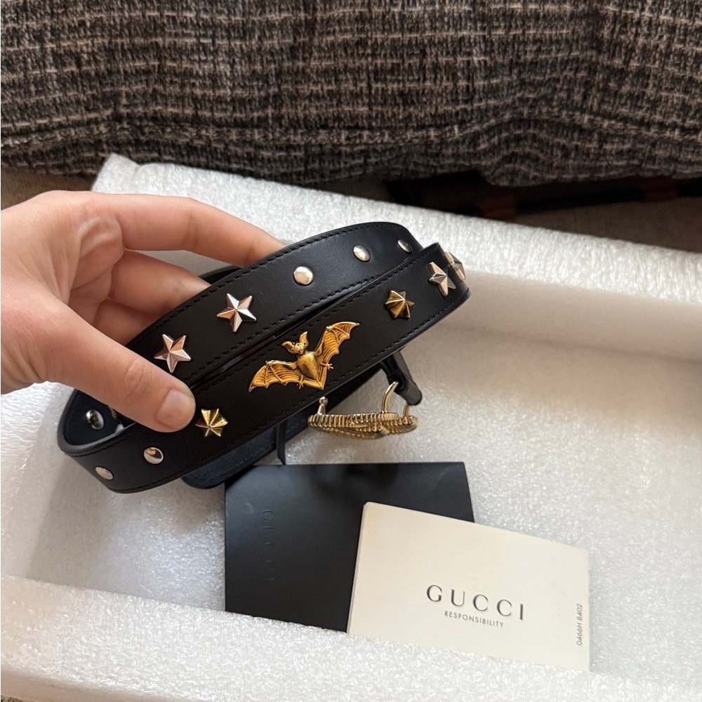 Gucci Black Belt with Gold and Silver Accents - Picture 4 of 6